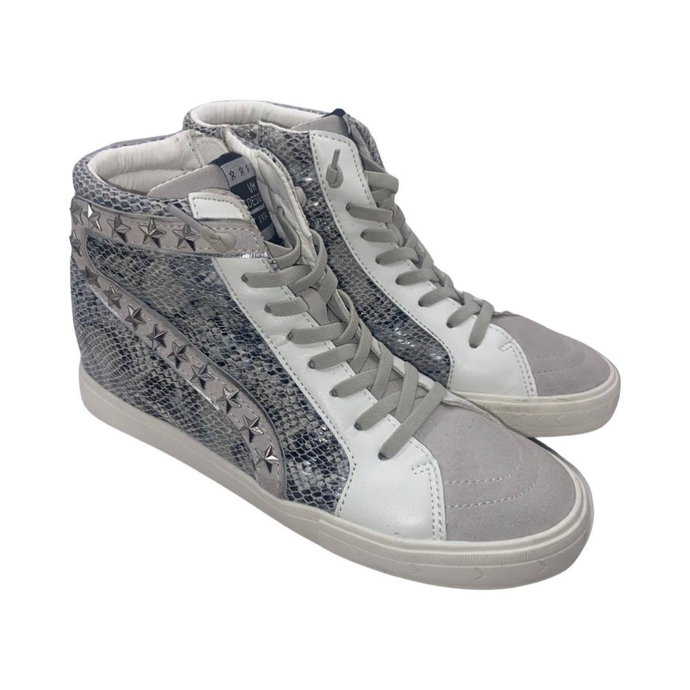 Vintage Havana Dayna High Top Sneakers Snakeskin Silver Size 10